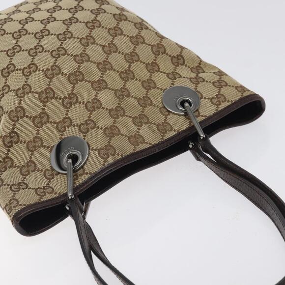 GUCCI GG Canvas Tote Bag Beige Silver - Picture 6 of 16